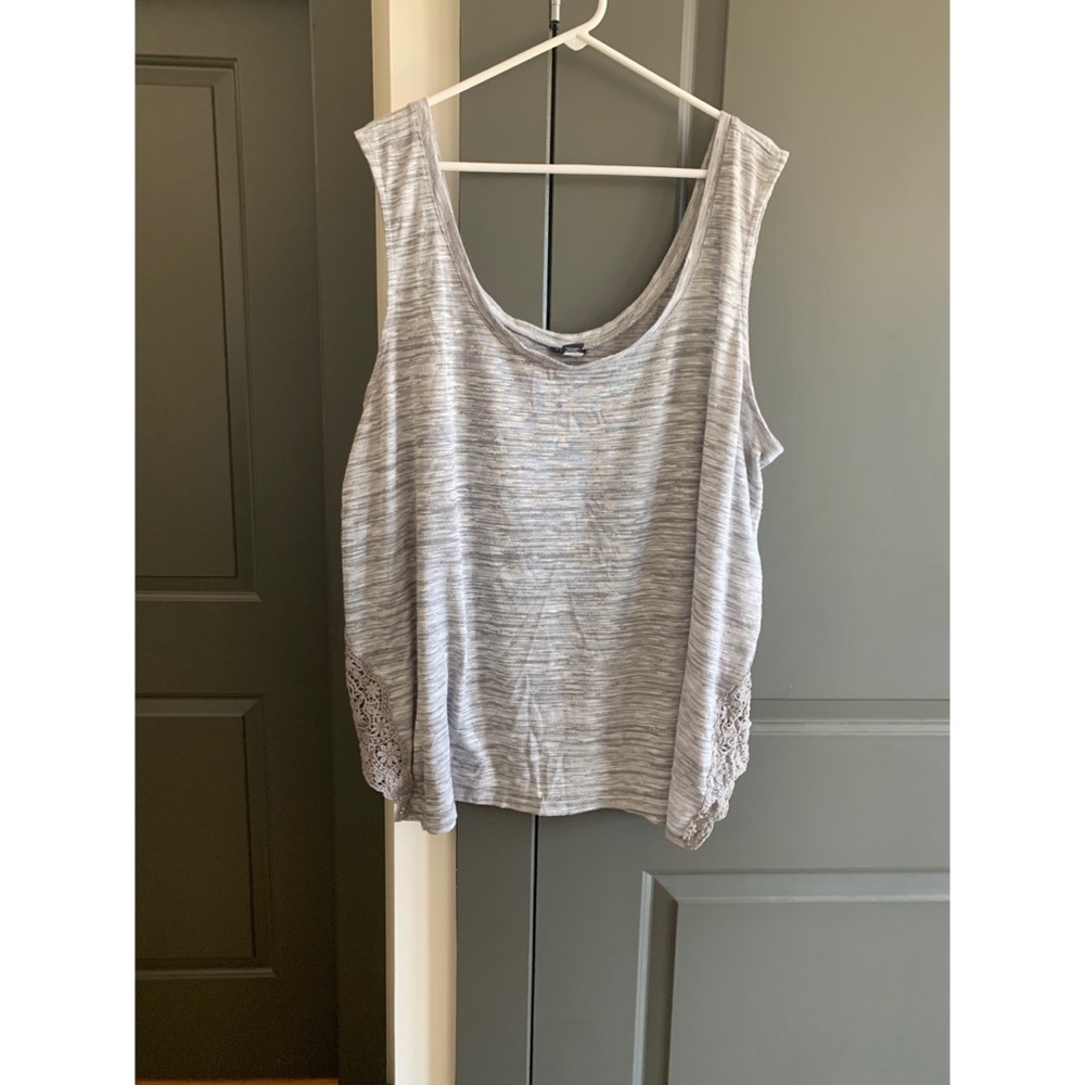 Torrid - Heathered Gray Lace Tank Top - Size 5